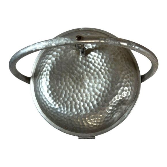Vintage MCM Modern Nasco Italy Hammered Aluminum Ice Bucket With Lid & Handle - Picture 7 of 7